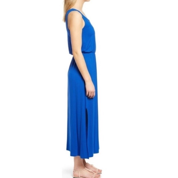 CASLON SLEEVELESS JERSEY BLUE MAXI DRESS NEW - Picture 4 of 5